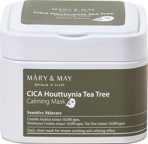 Набір тканинних масок Mary & May Cica Houttuynia Tea Tree Calming 30 шт (8809670681395) - Фото 1 Набір тканинних масок Mary & May Cica Houttuynia Tea Tree Calming 30 шт (8809670681395) - зображення 1