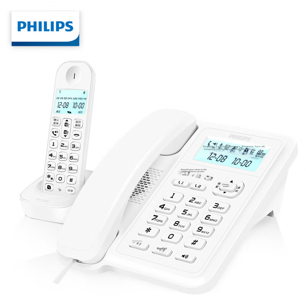 Цифровой беспроводной телефон PHILIPS, беспроводной стационарный телефон, трубка «родитель-ребенок», для офиса и дома, широкое покрытие сигнала, белый экран с подсветкой, DCTG167 One-To White - зображення 2