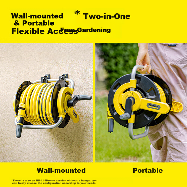 KARCHER Немецкая бытовая автомойка, катушка для садового шланга для полива, для уборки двора, катушка для шланга 15 метров, HR1.15 - изображение 3