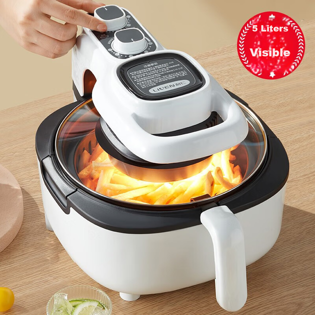 Фритюрница Liven Air Fryer, электрическая фритюрница большой емкости 5 л, духовка-фритюрница, сковорода без масла, устройство для приготовления картофеля фри KZ-J5000A - изображение 2