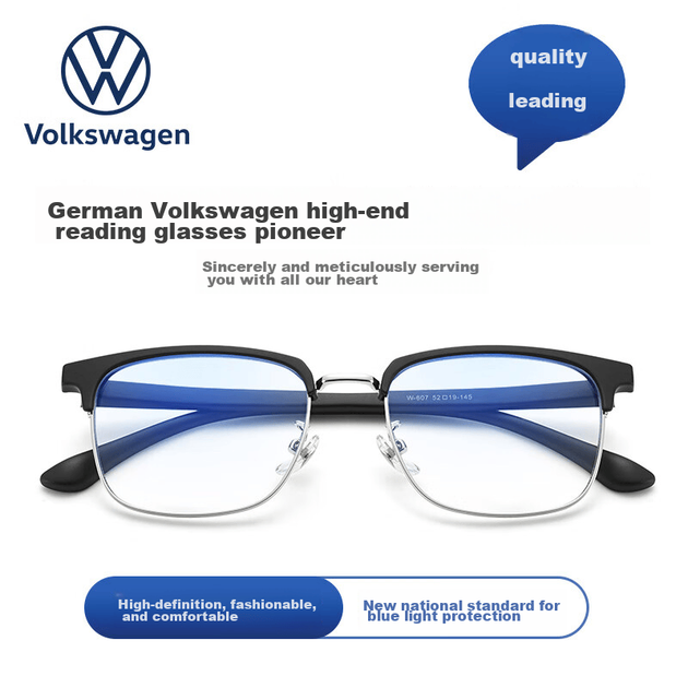 Volkswagen German, Чоловічі окуляри для читання, Бізнес-окуляри високої чіткості з антисинім світлом та пресбіопією, Високоякісний оригінальний продукт W607-20 градусів - Фото 4 Volkswagen German, Чоловічі окуляри для читання, Бізнес-окуляри високої чіткості з антисинім світлом та пресбіопією, Високоякісний оригінальний продукт W607-20 градусів - изображение 4