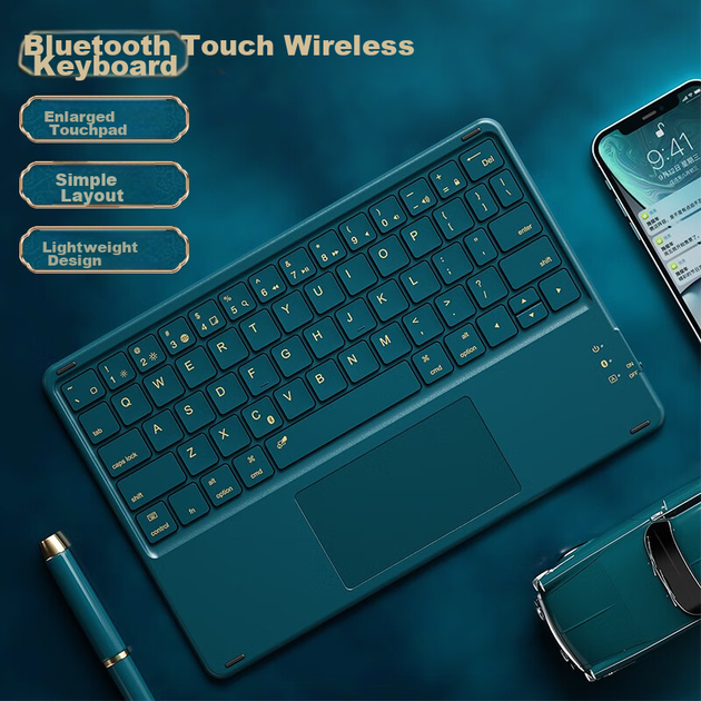 Клавіатура бездротова BOW Hangshi HB321 Bluetooth Dark Green - зображення 7