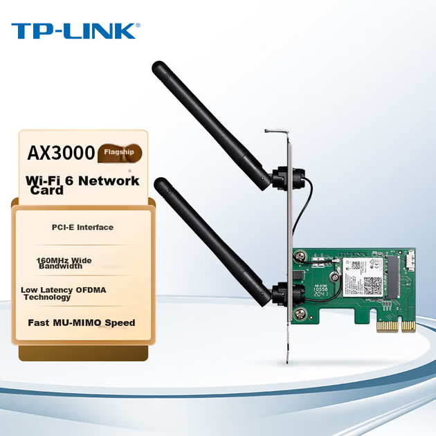 Беспроводная сетевая карта TP-LINK WiFi 6, гигабитный двухдиапазонный 5G приемник WiFi AX3000, встроенная в настольный компьютер беспроводная сетевая карта PCI-E, TL-XDN8180 - Фото 1 Беспроводная сетевая карта TP-LINK WiFi 6, гигабитный двухдиапазонный 5G приемник WiFi AX3000, встроенная в настольный компьютер беспроводная сетевая карта PCI-E, TL-XDN8180 - изображение 1
