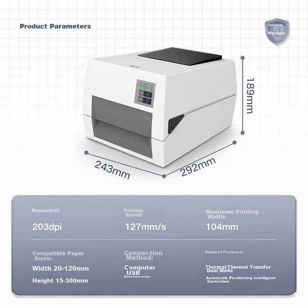 Термотрансферный принтер Deli DL-820T (НОВЫЙ) для печати на основных средствах, экспресс-доставке, складах, розничной торговле одеждой, а также для печати этикеток, наклеек и штрихкодов на углеродной ленте шириной 104 мм в офисе. Высокоскоростная модель. - Фото 6 Термотрансферный принтер Deli DL-820T (НОВЫЙ) для печати на основных средствах, экспресс-доставке, складах, розничной торговле одеждой, а также для печати этикеток, наклеек и штрихкодов на углеродной ленте шириной 104 мм в офисе. Высокоскоростная модель. - изображение 6
