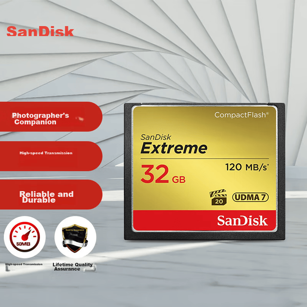 Карта пам'яті SANDISK Extreme CompactFlash 32GB VPG-20 (SDCFXSB-032G-Z46) - Фото 2 Карта пам'яті SANDISK Extreme CompactFlash 32GB VPG-20 (SDCFXSB-032G-Z46) - зображення 2