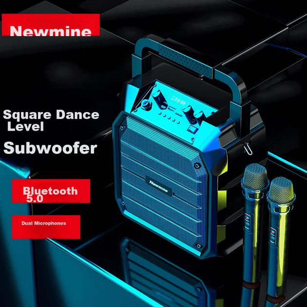 Беспроводная Bluetooth-колонка Newmine K98, портативная колонка для уличных танцев, компактное домашнее радио, портативная ручная колонка с микрофоном, колонка для уличных торговцев, версия с двумя микрофонами. - Фото 1 Беспроводная Bluetooth-колонка Newmine K98, портативная колонка для уличных танцев, компактное домашнее радио, портативная ручная колонка с микрофоном, колонка для уличных торговцев, версия с двумя микрофонами. - изображение 1