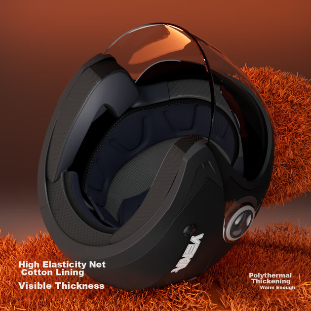Мотоциклетный шлем YEMA 3c Certified 623S для мужчин и женщин, зимний полушлем с двойным визором, универсальный размер для всех сезонов, цвет «беличий серый» с прозрачным визором. - Фото 7 Мотоциклетный шлем YEMA 3c Certified 623S для мужчин и женщин, зимний полушлем с двойным визором, универсальный размер для всех сезонов, цвет «беличий серый» с прозрачным визором. - зображення 7