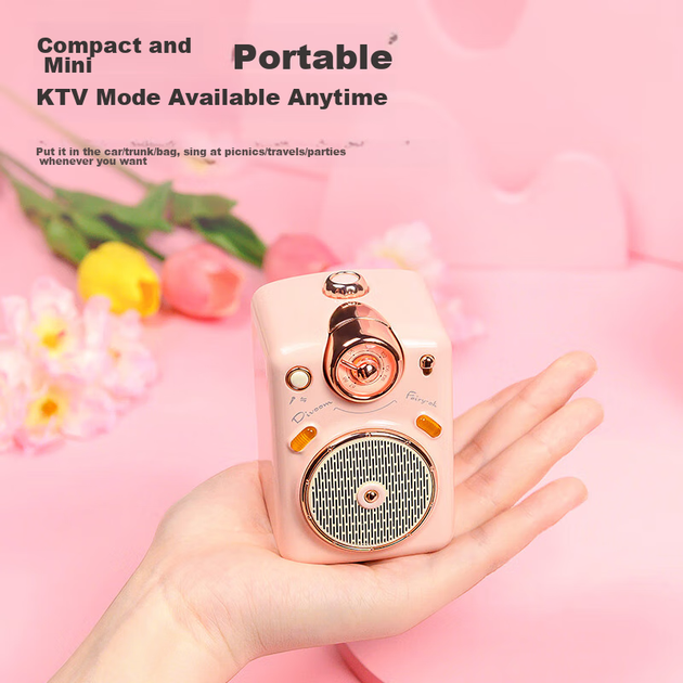 Беспроводная Bluetooth-колонка Divoom с микрофоном и слотом для карт памяти, колонка для караоке, мини-микрофон для домашнего KTV, компактная колонка, подарок для девушки или ребенка. - изображение 3