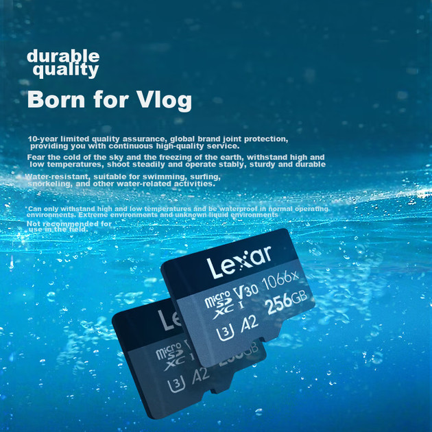Карта памяти Lexar 1066x microSDXC 256GB UHS-I U3 V30 (LMS1066256G-BNNNC) - Фото 4 Карта памяти Lexar 1066x microSDXC 256GB UHS-I U3 V30 (LMS1066256G-BNNNC) - изображение 4