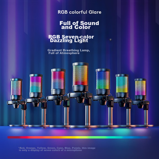Микрофон FIFINE A6 USB конденсаторный RGB для стримов и записи черный - изображение 2