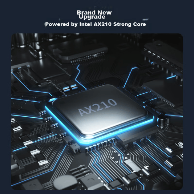 Беспроводной сетевой адаптер COMFAST AX210PLUS WiFi6, двухдиапазонный гигабитный PCI-E, встроенная беспроводная сетевая карта 5374M + Bluetooth 5.3, двухвальный беспроводной Wi-Fi приемник. - изображение 2
