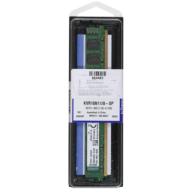 Модуль оперативной памяти Kingston 8 ГБ DDR3 1600 для настольного компьютера - изображение 8