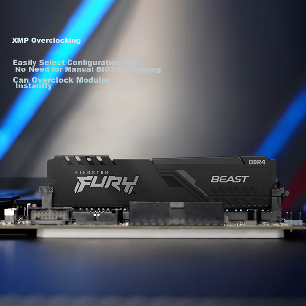 Модуль оперативной памяти Kingston FURY 8GB DDR4 3200 C16 для настольных компьютеров, серия Beast, HyperX - изображение 2