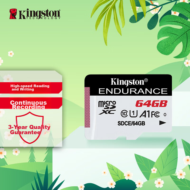 Карта пам'яті Kingston Endurance microSDXC 64GB UHS-I U1 V10 A1 - зображення 3
