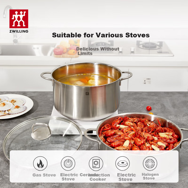 Пароварка ZWILLING из нержавеющей стали, для приготовления супа, рыбы и булочек, набор NovaPlus, 24 см. - изображение 7