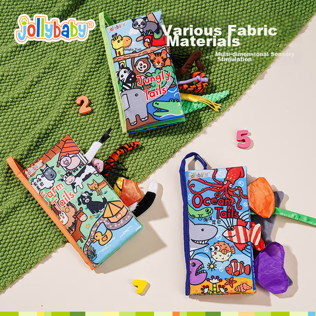 Тканевая книжка Jollybaby развивающая, для детей 0-12 месяцев, моющаяся - Фото 5 Тканевая книжка Jollybaby развивающая, для детей 0-12 месяцев, моющаяся - изображение 5