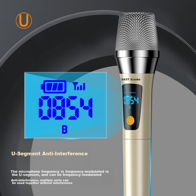 Микрофон SAST OK-123 беспроводной UHF перезаряжаемый для караоке/конференций - изображение 4