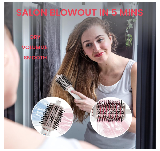 Фен-щетка 4 в 1 Hair Dryer Brush 110 000 RPM | Ионный стайлер 1400W для сушки, объема, выпрямления и завивки волос - Фото 4 Фен-щетка 4 в 1 Hair Dryer Brush 110 000 RPM | Ионный стайлер 1400W для сушки, объема, выпрямления и завивки волос - изображение 4
