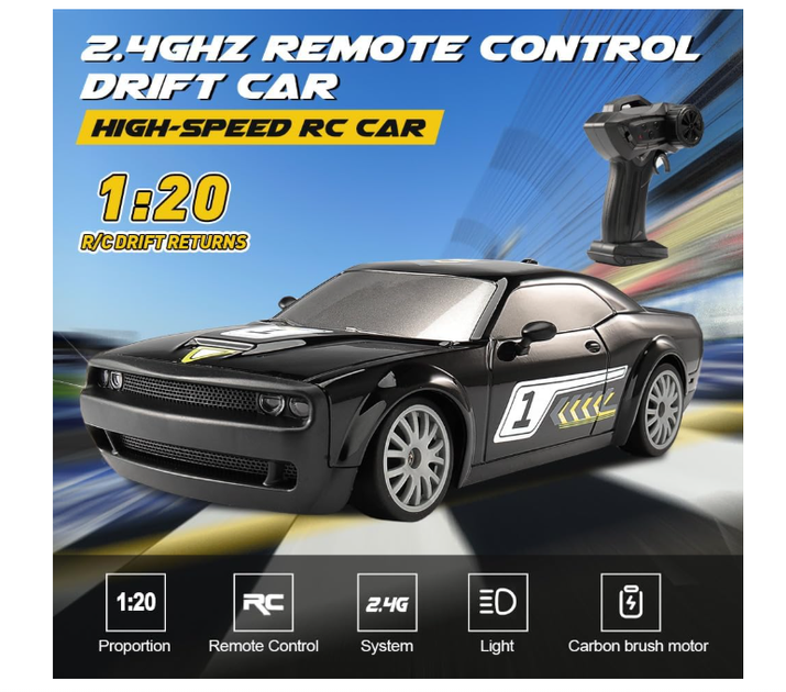 Радиоуправляемая машинка Jaming KF27 1:20 4WD Drift RC Car, скоростная машинка на пульте 2.4GHz с LED подсветкой - Фото 6 Радиоуправляемая машинка Jaming KF27 1:20 4WD Drift RC Car, скоростная машинка на пульте 2.4GHz с LED подсветкой - изображение 6