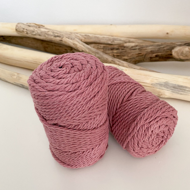 Шнур кручений YarnArt macrame rope 3мм рожева пудра 250г (№792) - изображение 2
