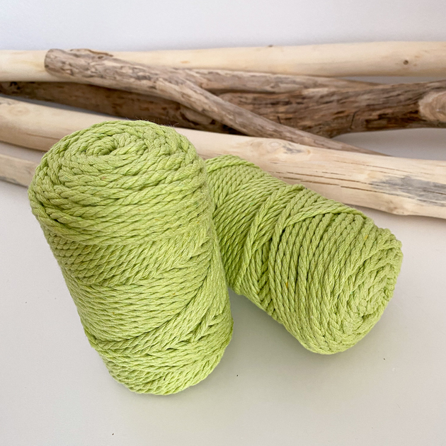 Шнур кручений YarnArt macrame rope 3мм фісташковий 250г (№755) - Фото 6 Шнур кручений YarnArt macrame rope 3мм фісташковий 250г (№755) - изображение 6