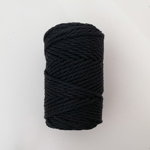 Шнур кручений YarnArt macrame rope 3мм чорний 250г (№750) - зображення 4