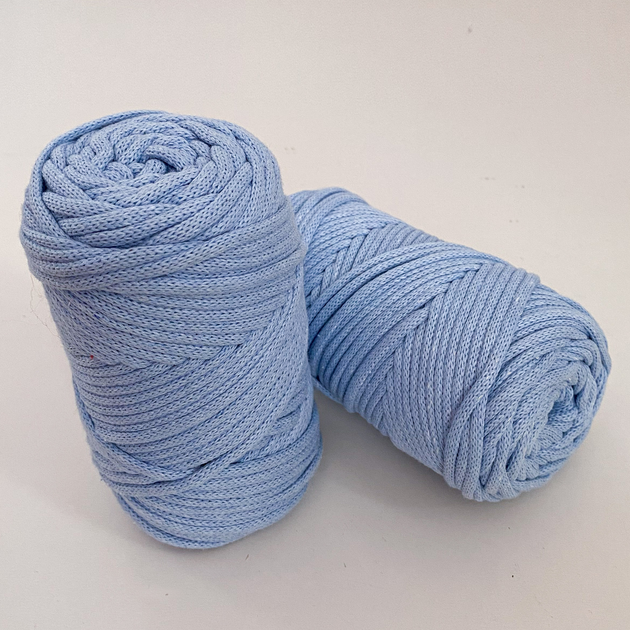 Шнур плетений YarnArt macrame cord блакитний 3 мм для макраме (№760) - изображение 2