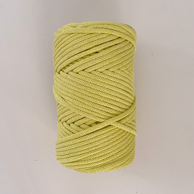 Шнур плетений YarnArt macrame cord світло-жовтий 3 мм для макраме (№754) - изображение 4