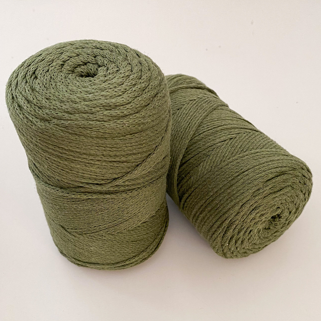 Шнур плетений YarnArt macrame cotton 2мм хакі (№787) - зображення 2