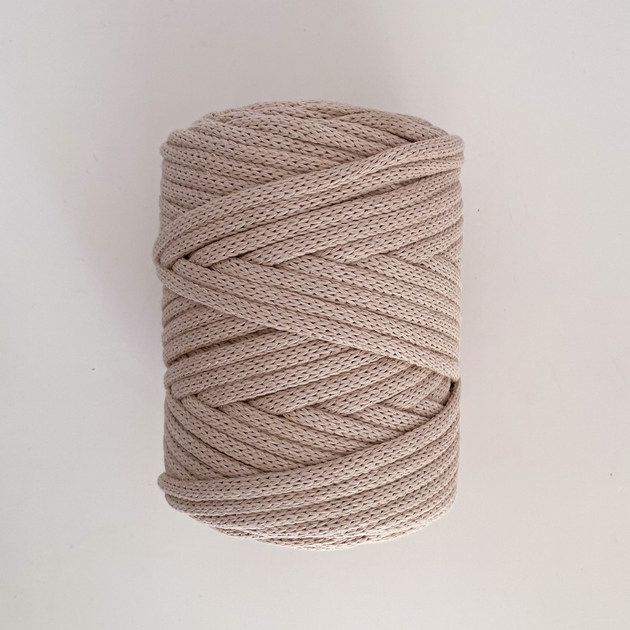Шнур плетений YarnArt macrame cord 5 мм с сердечником для макраме бежевий (№753) - зображення 5