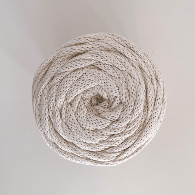 Шнур плетений YarnArt macrame cord 5 мм с сердечником для макраме натуральний (№752) - изображение 4