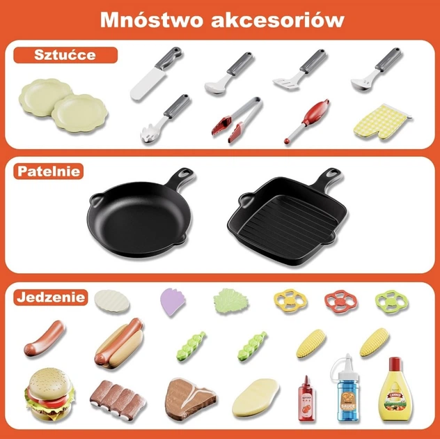 Interaktywny grill barbecue Woopie XL – Kuchnia ogrodowa LED 31 el. (55181) (5906280655181) - obraz 2