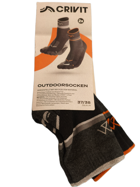 Женские трекинговые носки Сrivit Outdoorsocken 37-38р 2 пары - Фото 2 Женские трекинговые носки Сrivit Outdoorsocken 37-38р 2 пары - изображение 2