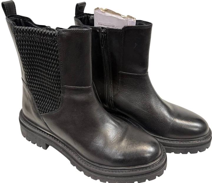 Botki damskie skórzane Geox D26HRD0436W-C9999 38 Czarne (8050036687005) (955555906623309) - Outlet - obraz 4
