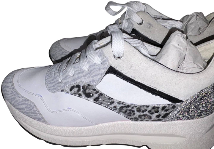 Sneakersy damskie do kostki Geox D25FLA0PZ85-C1995 39 25.4 cm Biały/Szary (8050036571618) (955555909401257) - Outlet - obraz 6