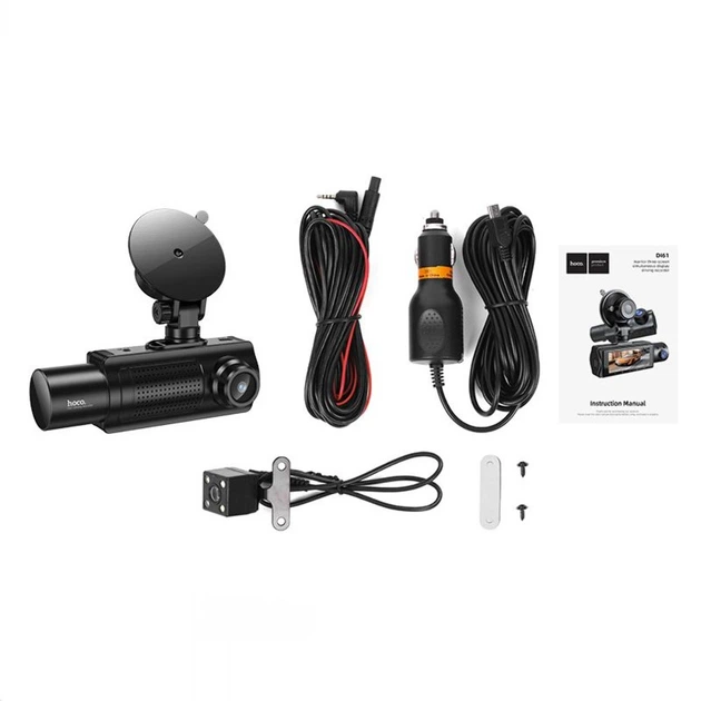 Відеореєстратор Hoco DI61, 3 камери, WiFi, 150mAh, black - зображення 6