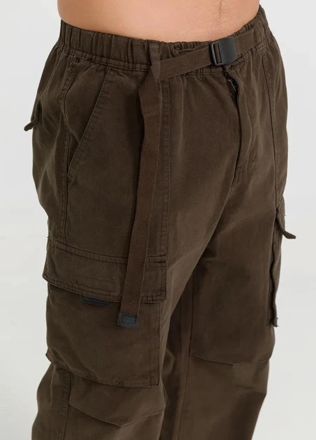 Штаны Карго Baggy с ремнем в поясе коричневые 3XL - изображение 3