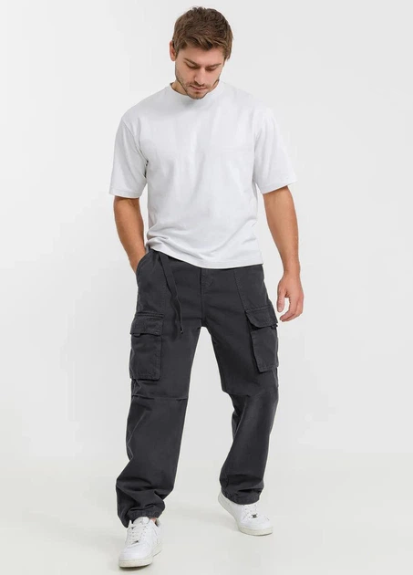 Штаны Карго Baggy с ремнем в поясе темно серые 2XL - Фото 6 Штаны Карго Baggy с ремнем в поясе темно серые 2XL - изображение 6