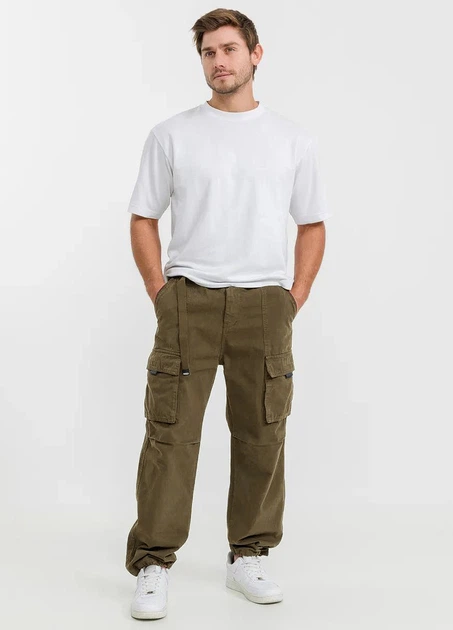 Штаны Карго Baggy с ремнем в поясе хакі 3XL - изображение 5
