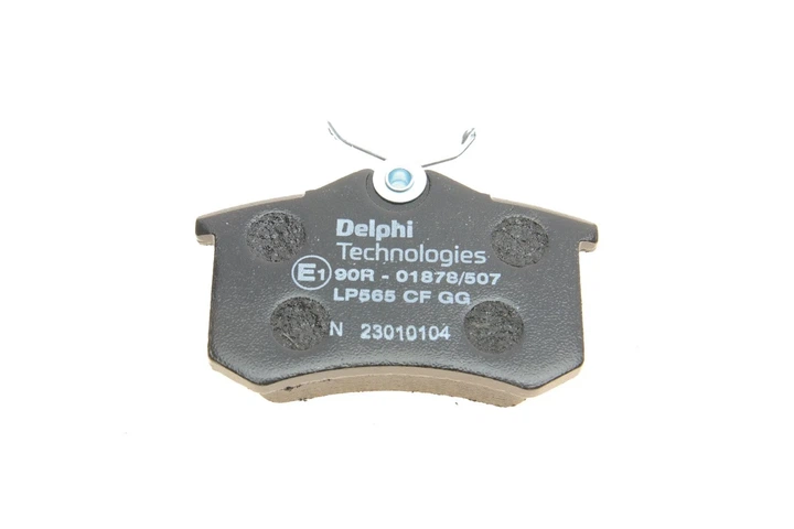 Колодки гальмові Delphi LP565 Volkswagen Golf, Caddy, Polo, Passat, Jetta, Sharan; Peugeot 207; Citroen C4, Berlingo, C3, C2; Skoda Octavia; Renault Megane; Seat Ibiza, Leon 1027640, 1027650, 1029782 - зображення 3