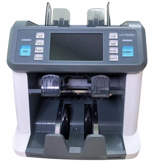 Двухкарманный сортировщик купюр Umicon 45V с детекцией для определения валюты и проверки подлинности банкнот - Фото 1 Двухкарманный сортировщик купюр Umicon 45V с детекцией для определения валюты и проверки подлинности банкнот - изображение 1