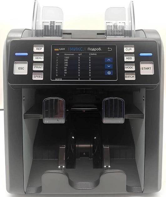 Счётная машинка Bill Counter AL-955A Черный с сенсорным экраном, мультивалютный счетчик купюр, профессиональный детектор валют - изображение 2