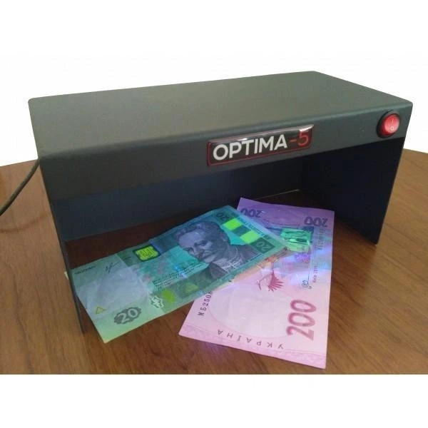 Ручной ультрафиолетовый детектор валют OPTIMA 5 / PRO UV Черный UV 6Вт, проверка купюр и волокон, работа от сети, портативный - изображение 3