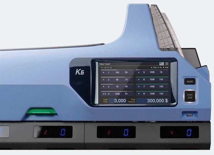 Сортировщик банкнот Kisan KMP 1000 K6 — Высокоточный профессиональный аппарат для пересчета купюр и валют с Детекцией подлинности, Распознаванием номиналов и автоматическим подсчетом суммы - Фото 3 Сортировщик банкнот Kisan KMP 1000 K6 — Высокоточный профессиональный аппарат для пересчета купюр и валют с Детекцией подлинности, Распознаванием номиналов и автоматическим подсчетом суммы - изображение 3