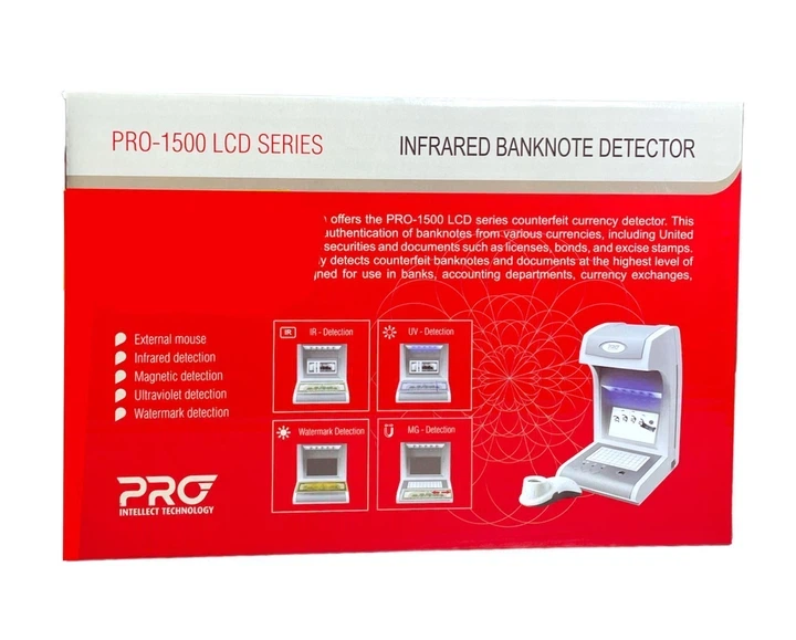 Портативный детектор банкнот PRO 1500 IRPM LCD Аппарат для комплексной проверки валют с инфракрасной и магнитной детекцией - Фото 2 Портативный детектор банкнот PRO 1500 IRPM LCD Аппарат для комплексной проверки валют с инфракрасной и магнитной детекцией - изображение 2