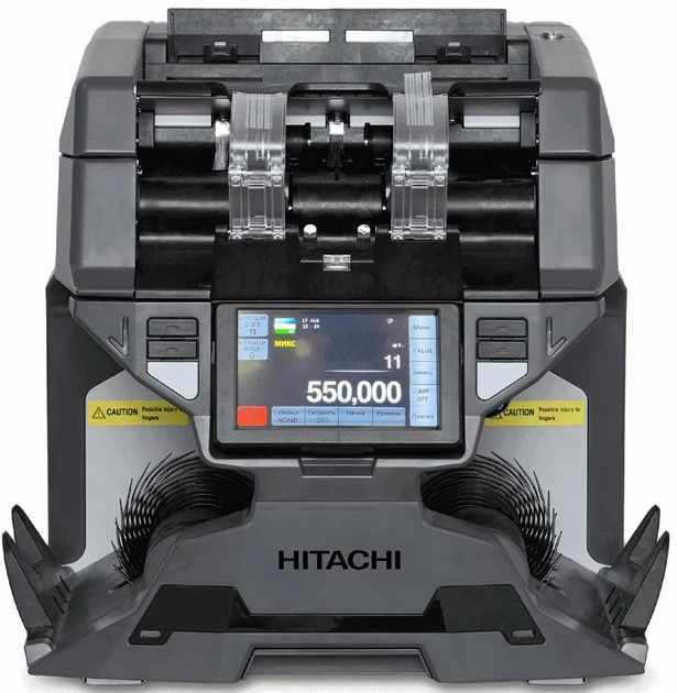 Счетная машинка HITACHI iH 210 POCKET 2+1 Magner трёхкарманный сортировщик банкнот с сенсорным экраном и мультивалютной проверкой, Профессиональный счётчик денег с проверкой подлинности купюр - изображение 3