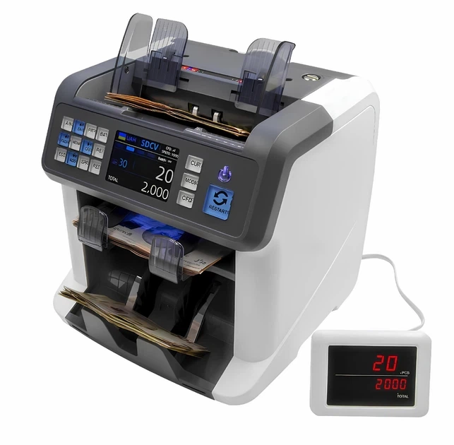 Сортировщик банкнот NRJ AL-955 UV/MG/IR с детекцией купюр Профессиональная счетная машинка для валют Сортировщик банкнот Счётчик денег С сортировкой номинала - Фото 2 Сортировщик банкнот NRJ AL-955 UV/MG/IR с детекцией купюр Профессиональная счетная машинка для валют Сортировщик банкнот Счётчик денег С сортировкой номинала - изображение 2