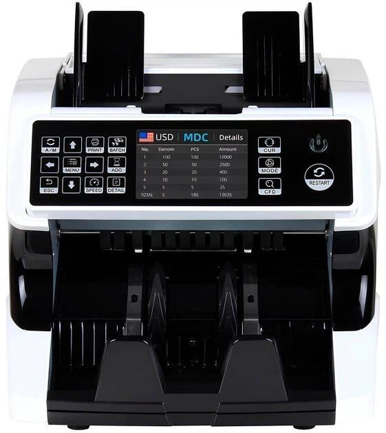 Сортировщик купюр UKC Bill Counter 920 мультивалютный счетчик банкнот с УФ и МГ детекцией и определением номинала, Скоростной счётчик денег с автоматическим стартом подсчёта - Фото 1 Сортировщик купюр UKC Bill Counter 920 мультивалютный счетчик банкнот с УФ и МГ детекцией и определением номинала, Скоростной счётчик денег с автоматическим стартом подсчёта - изображение 1