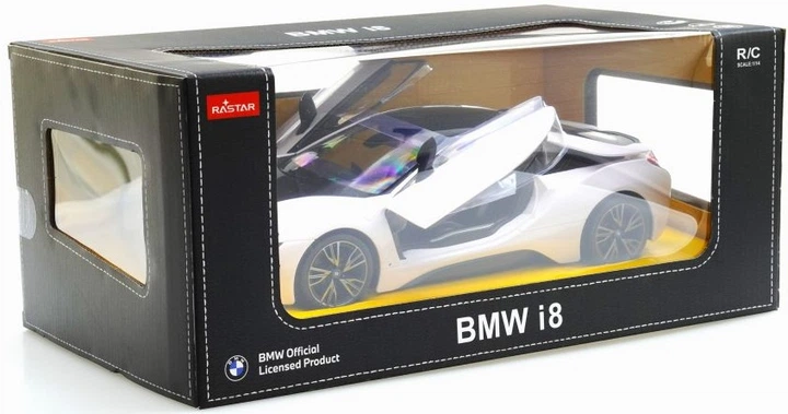 Samochód zdalnie sterowany Rastar BMW i8 drzwi otwierane manualnie 1:14 71010 (6930751308466) - Zdjęcie 6 Samochód zdalnie sterowany Rastar BMW i8 drzwi otwierane manualnie 1:14 71010 (6930751308466) - obraz 6