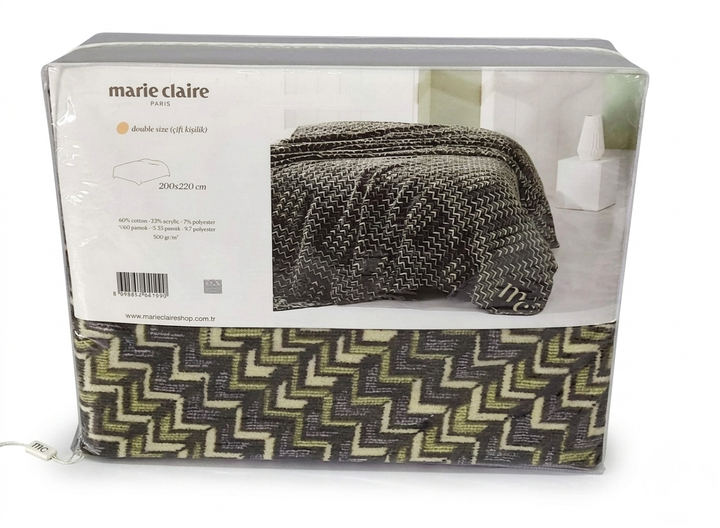 Плед покривало Marie Claire Paris 200 на 220 см зелене - изображение 2